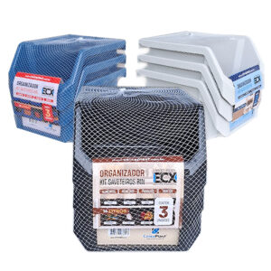 Kit com 3 Gaveteiros Plásticos Bin ECX 16 Litros