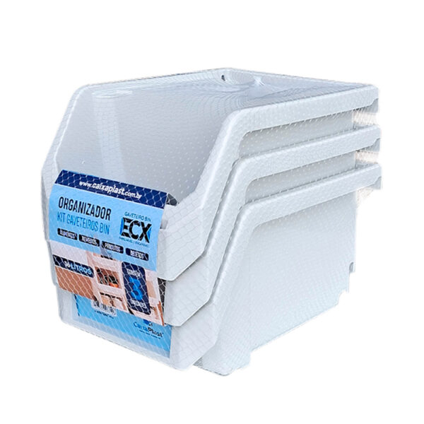 Kit com 3 Gaveteiros Plásticos Bin ECX 16 Litros - Imagem 4