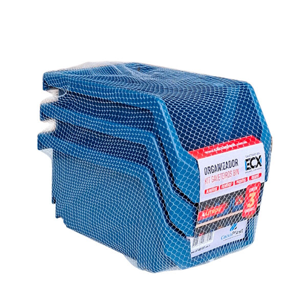Kit com 3 Organizadores Plásticos Bin ECX 4 litros - Imagem 3